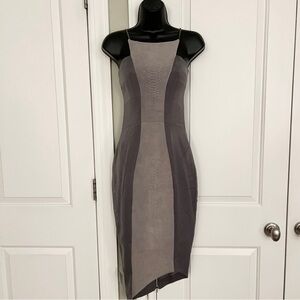 NWT House of CB Grey Suede Dress Exposed Zipper Size XS
